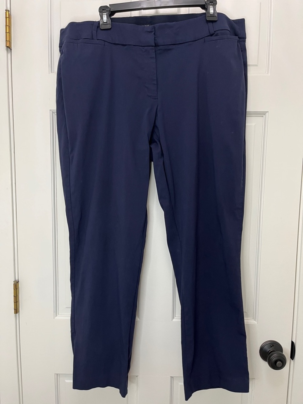 Lane Bryant The Allie Navy Blue Chino Style Trousers Stretch Waist - Size 22S